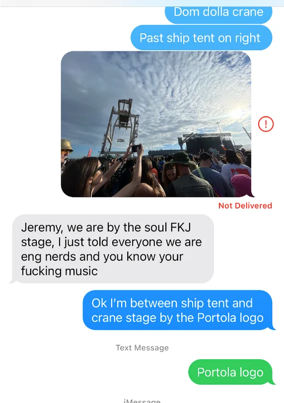 Phone screen showing lost signal